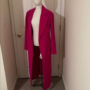 Elegant Women's Pink Long Coat